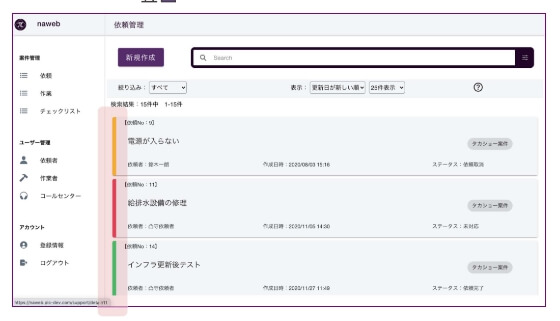 作業者の登録と作業指示